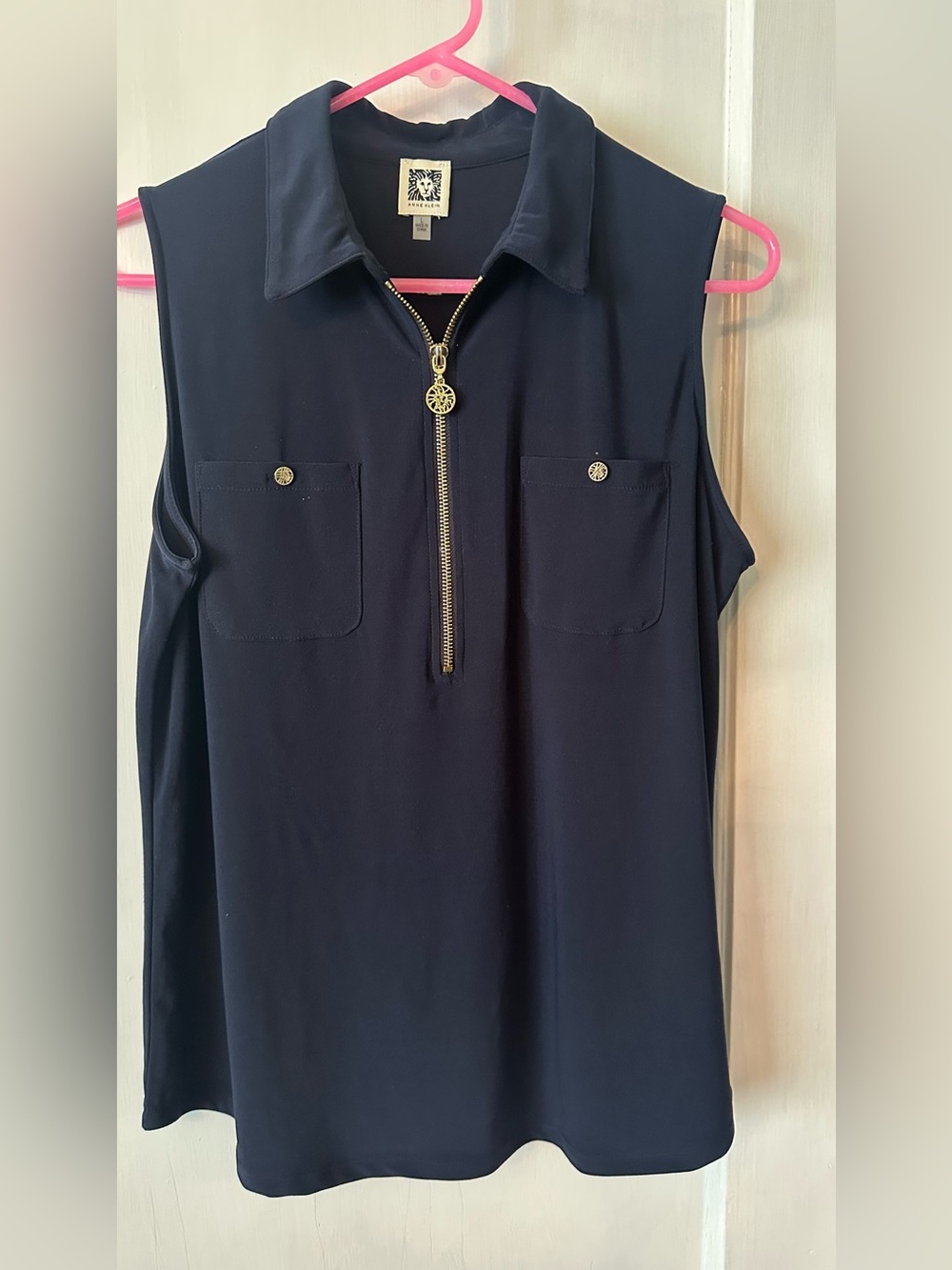Anne Klein sleeveless navy top